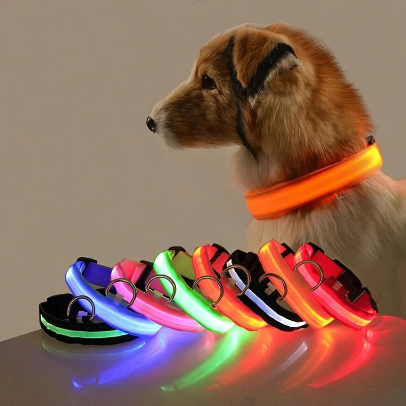 Premium LED Safety Dog Collar - Ultra-Bright Night Glow Technology | Keep Your Dog Visible & Safe During Evening Walks