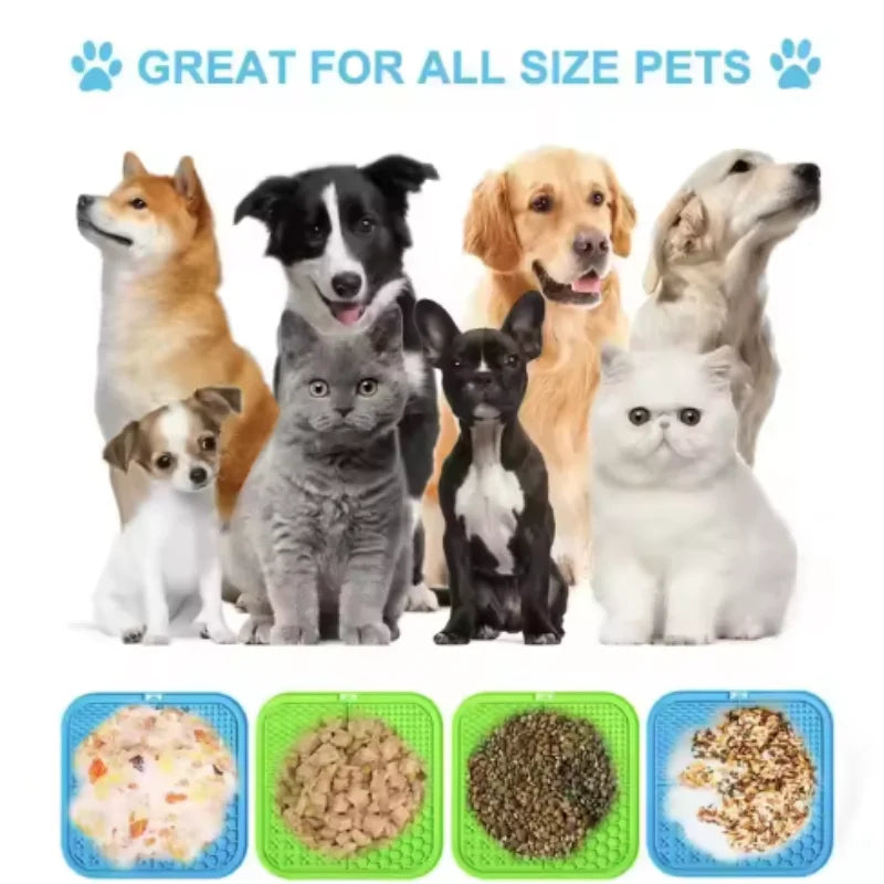 Pet Lick Silicone Mat Dogs Pet Slow Food Plate for Dog Bathing Distraction Silicone Dog Sucker Food Training Dog Feeder Supplies